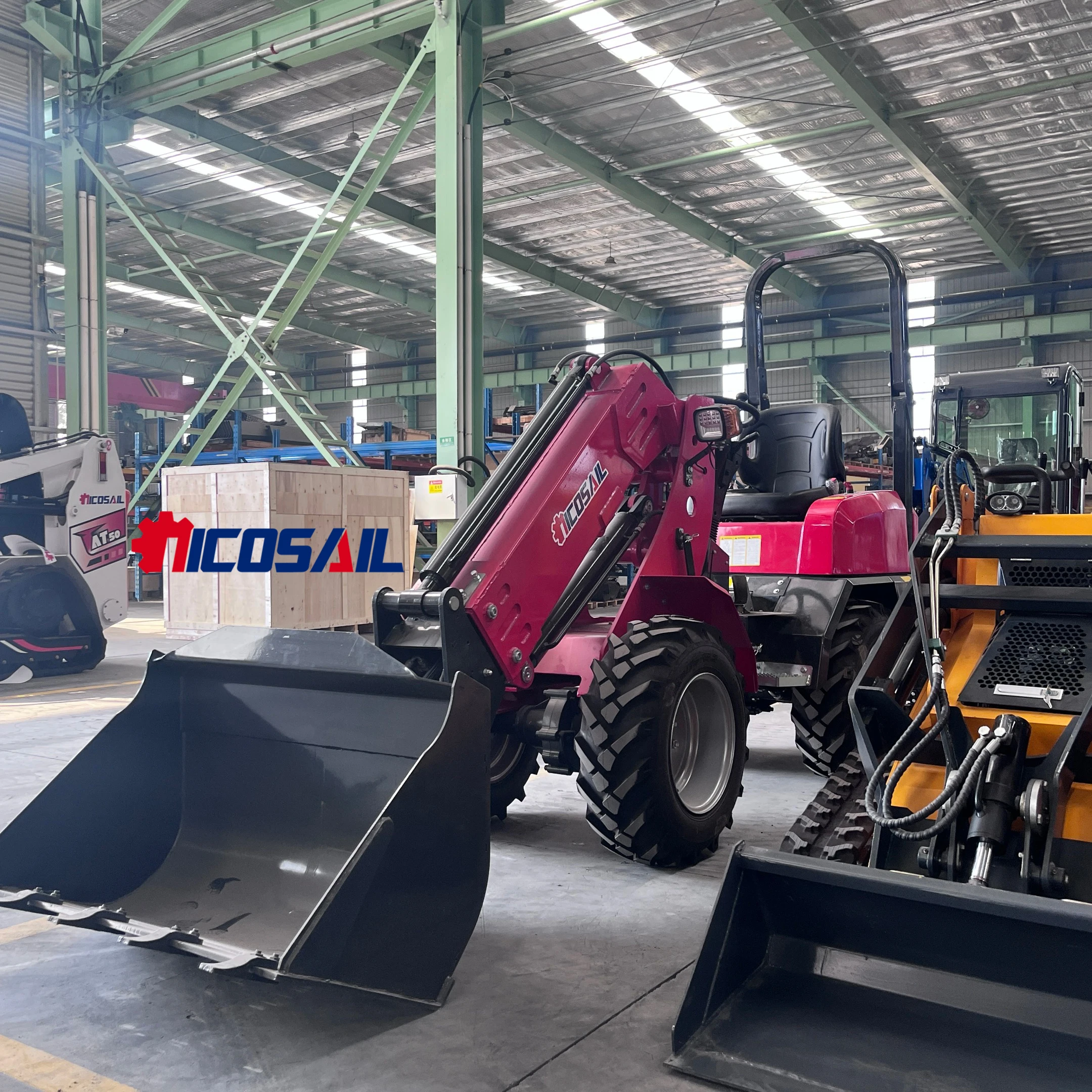 جرافة صغيرة تلسكوبية صينية متعددة الوظائف للتحكم عن بعد مع ذراع تلسكوبي صغير #1