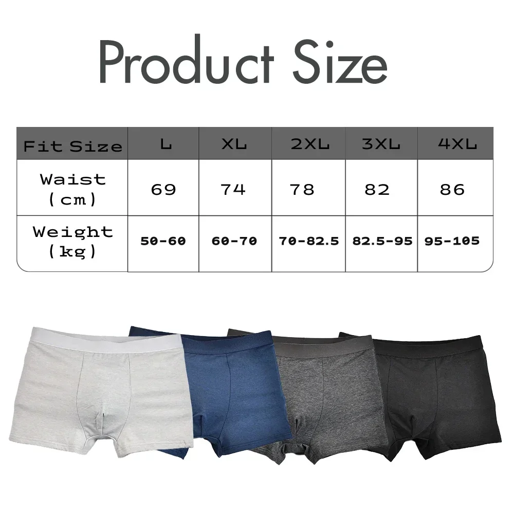 2pcs Boxers Men Boxer Shorts Cotton Underwear Male Underwear Boxers Homme Man Sports Solid Underpants Sexy L-4XL Black Blue Gray