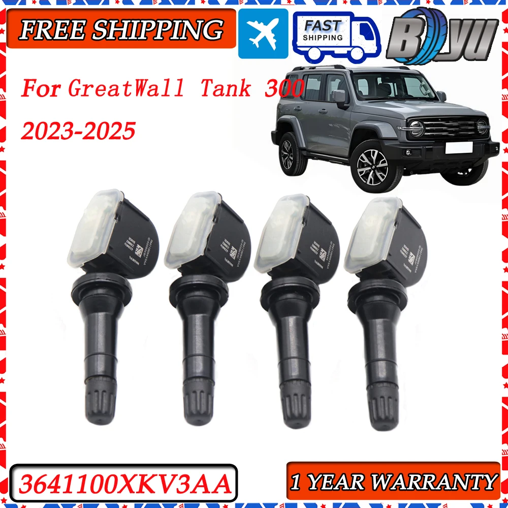 

4Pcs New Car 3641100XKV3AA TPMS Tire Pressure Sensor For 2022-2025 Great Wall HOVER H5 WINGLE 5 C30 Haval XY Tank 500 300 433MHz