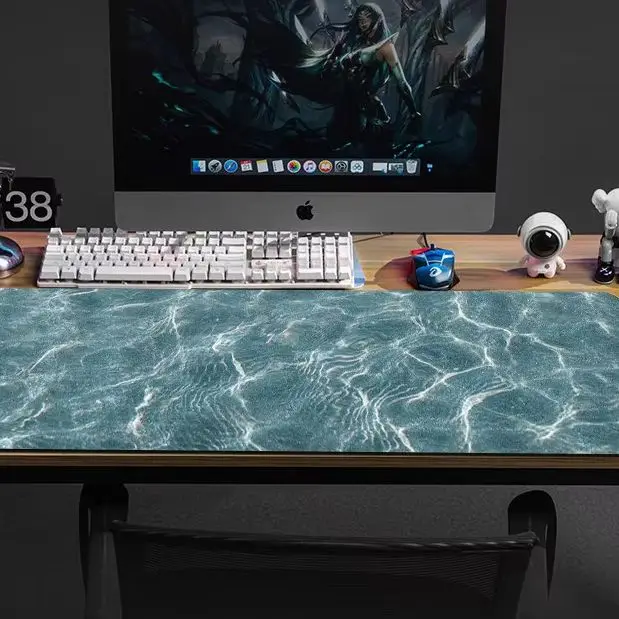 Blue Ocean Water Pattern Mouse Pad Desk Mat HOT Sale Natural Rubber 900X400 Large Table Mousepad Office User Anti Slip Desk Mat