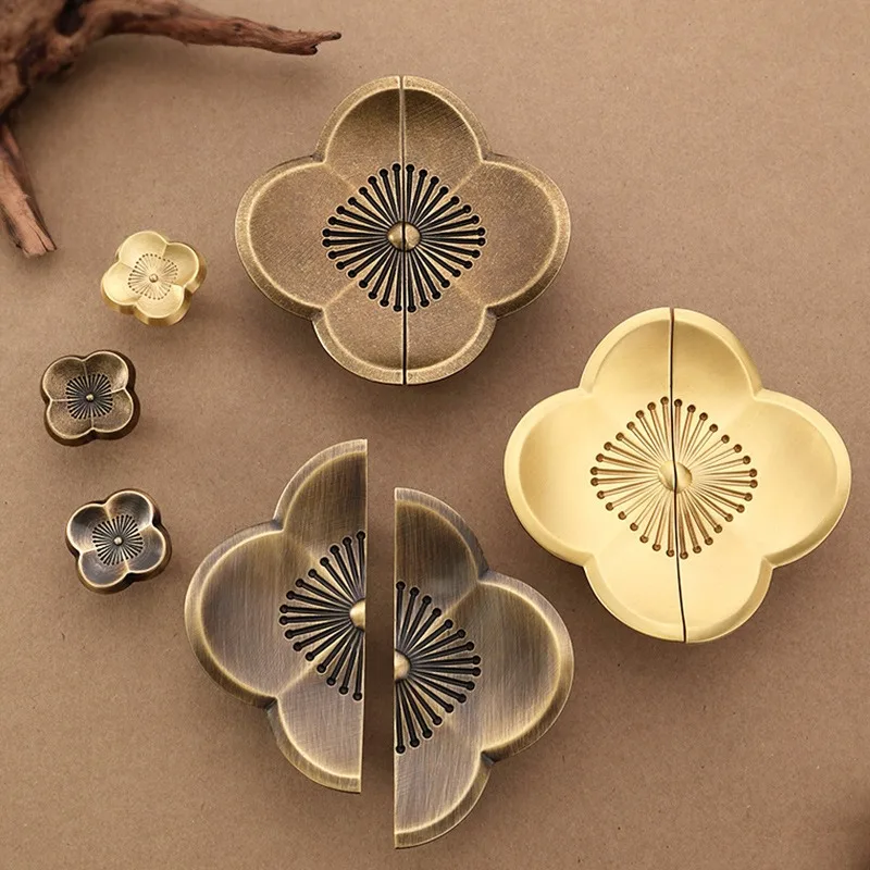 Plum Blossom Handle, New Chinese Retro Clothing Cabinet, Paired with Brass Handle, Song's Aesthetic Cabinet Door Handle