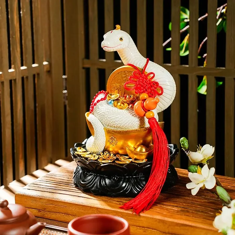 فنغ شوي روح الحظ الأفعى الأبيض الأفعى بيثون بوذا قاعة المعبود الديكور #3