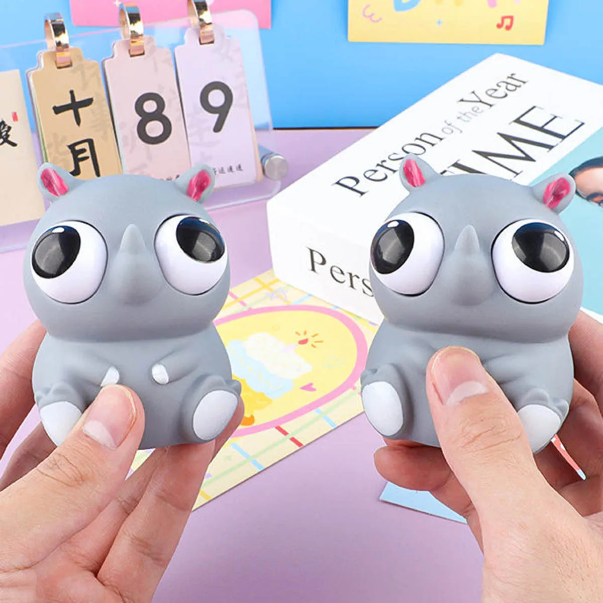 Grappige Oogbol Burst Squeeze Speelgoed Squishy Nieuwigheid Leuke Neushoorn Fidget Speelgoed Kinderen Stress Antistress Dier Zintuiglijke Bal