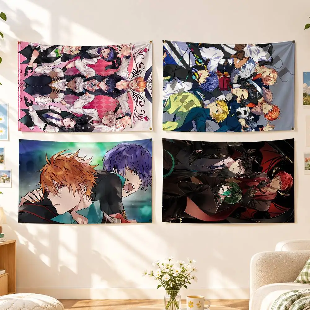 Obey Me S-Seven Demon Brothers Otome   Flags Wall Hanging Background Art Banner for Bedroom Home Outdoor Decor