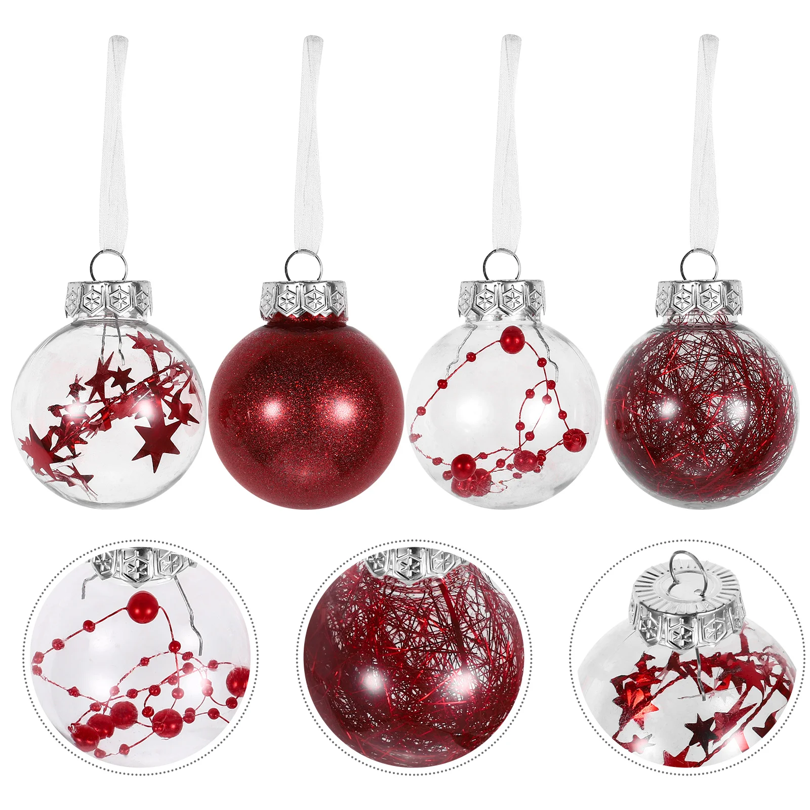 

24 Pcs Christmas Ball Pendant Small Tree Decorations Pendants Holiday Hanging Plastic Decorative