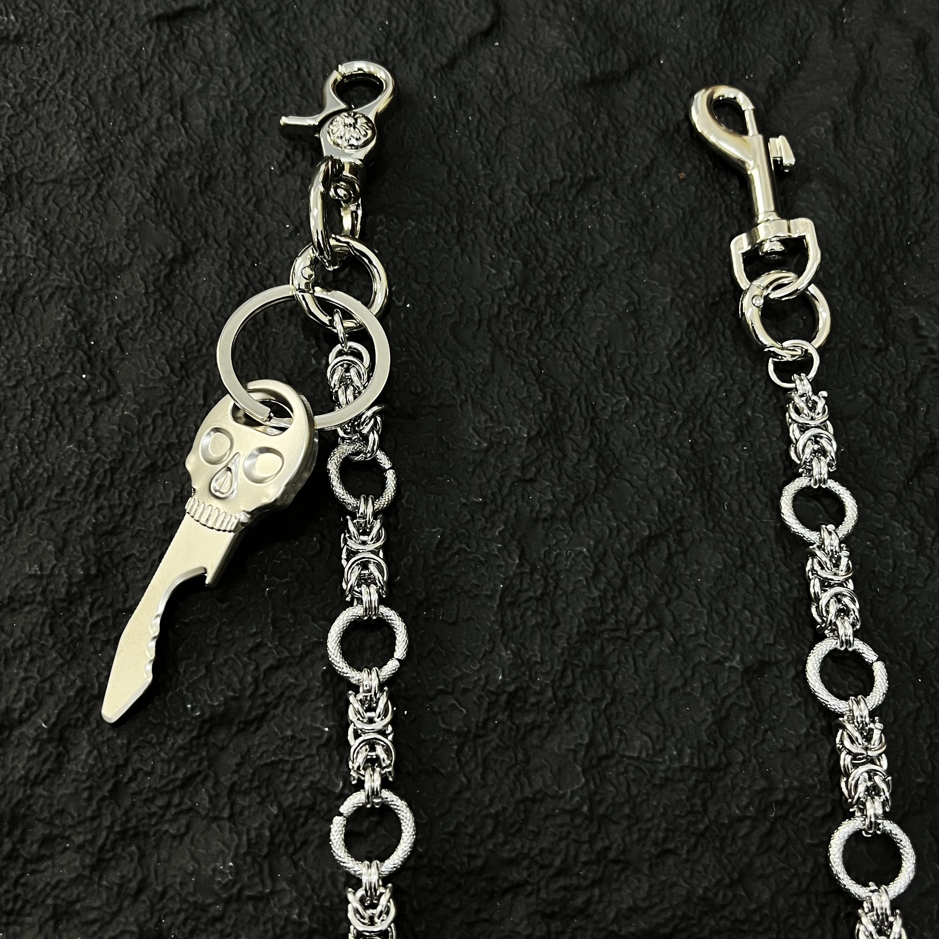 Ringverbundene Hosenkette aus Metall mit Schlangenledermuster – Rock-Retro-Punk-Schlüsselanhänger, Taillen-Styling-Zubehör für Straßenmode