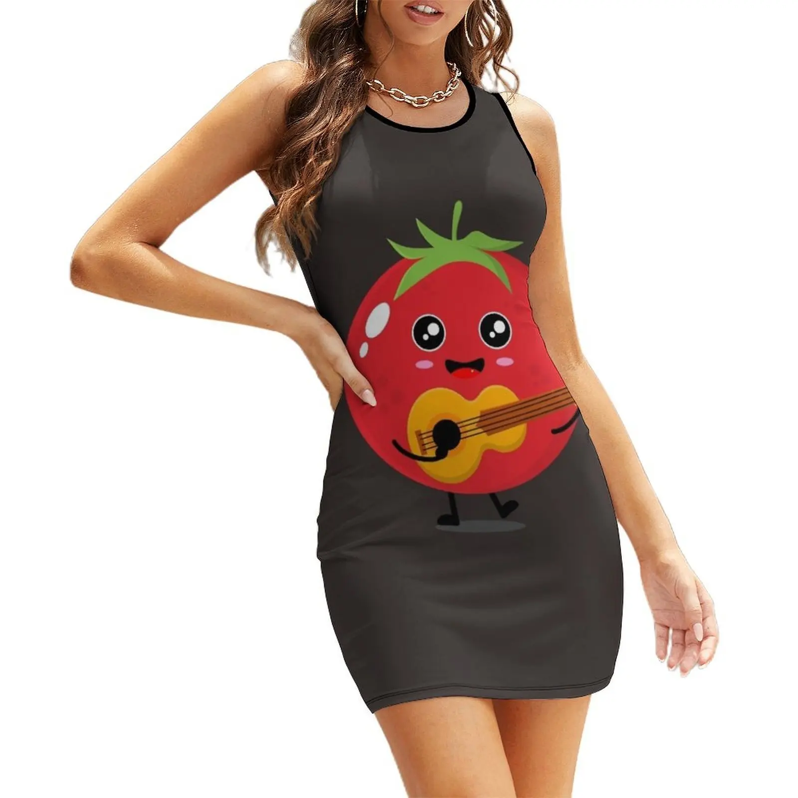 

Dancing Tomato Sleeveless Sundress summer dress for women 2025 summer dress woman 2025 trendy sexy short dresses daring