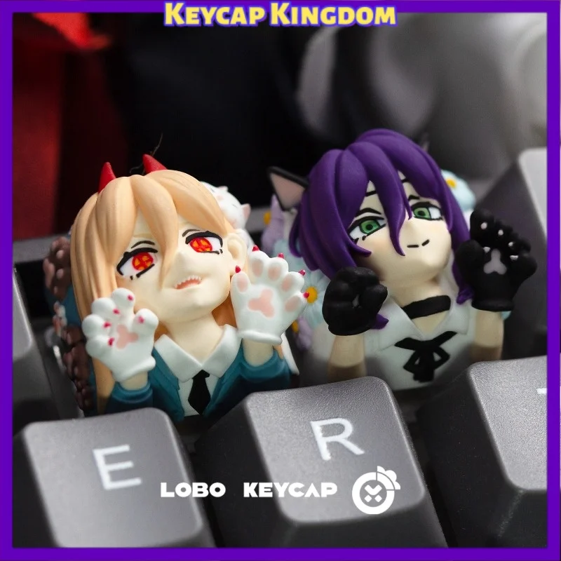 Nowe keycapy Chainsaw Man Reze & Makima Anime, żywiczne, DIY, urocze, personalizowane keycapy ESC, spersonalizowany prezent do klawiatur mechanicznych — zdjęcie produktu 2