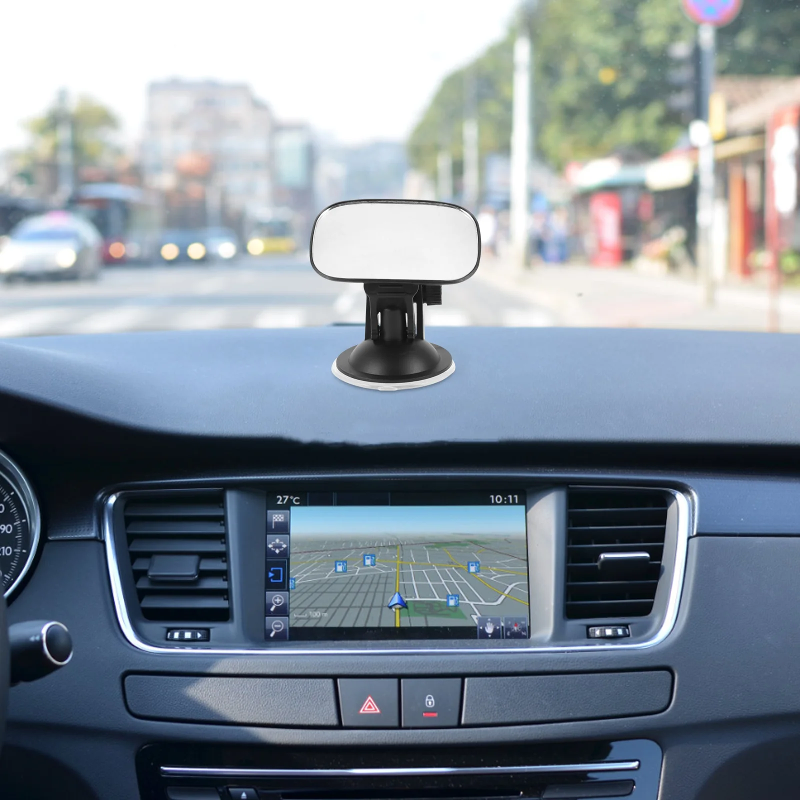 مرآة سيارة آمنة لمقعد السيارة، مرآة خلفية للرضع، كوب شفط قابل للتعديل، ملحقات داخلية، مرايا مقعد السيارة باللون الأسود #1