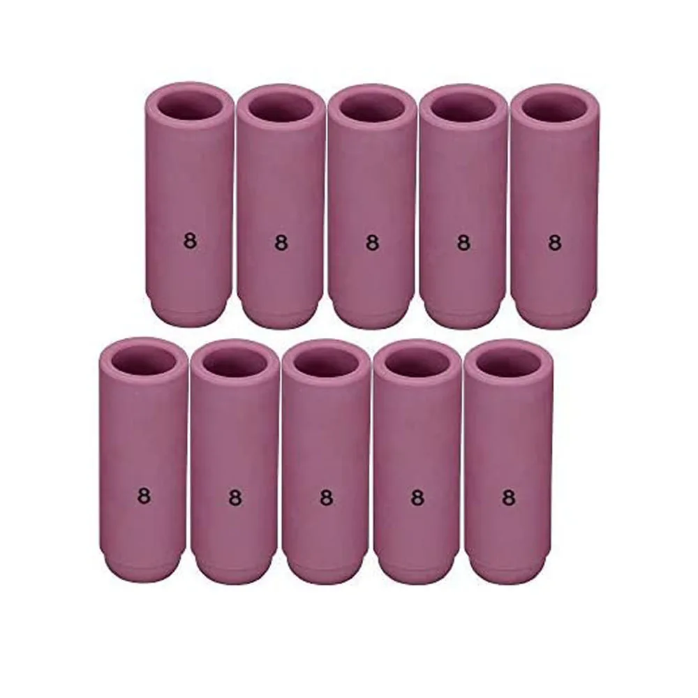 TIG Alumina Ceramic Nozzles Gas Lens Cup #8 10N46 Fit TIG Welding Torch Consumables SR PTA DB WP 17 18 26 Series,10PK