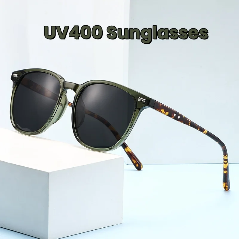 

New Fashionable Square Sunglasses Retro Men's UV Resistant Glasses UV400 Outdoor Driving Travel Beach Eye Protection Glasses