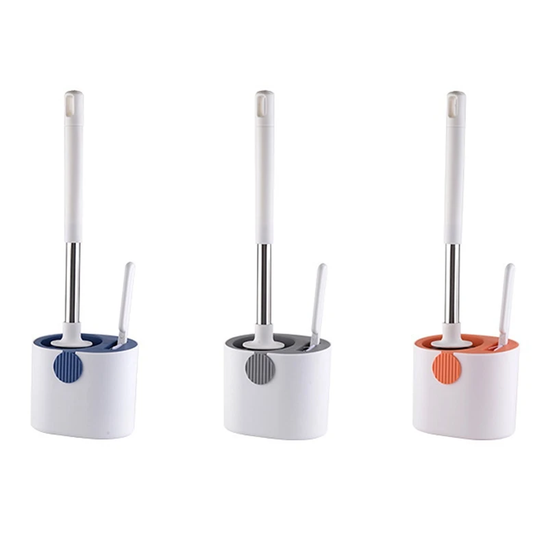 TPR Silicone Toilet Brush Wall-Mounted Floor-Standing Toilet Cleaning Tools With Base Home Cleaning Brush For Bathroom