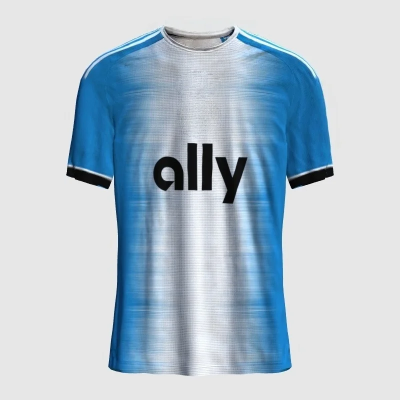 Maillot de football Charlotte 23/24 domicile, version ventilateur, 3D, unisexe, maillot de football, nouvelle saison, qualité supérieure, respirant, équipement de support, enfants
