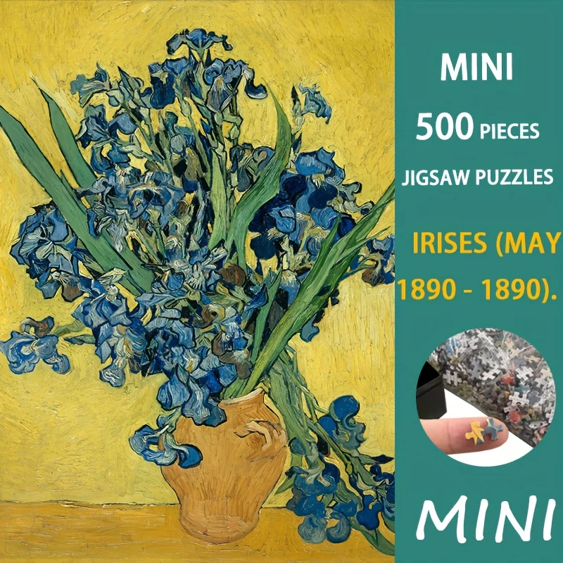 

Van Gogh Irises 500-Piece Mini Art Puzzle - 15x10 Inch Premium Paper Jigsaw for Adults, Serene Christmas Gift for Art Lovers