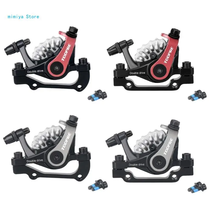 

pipi Mountain Bikes Double Front Disc Brake Set, Aluminium Alloy Mechanical Disc Brake, E-Bikes Bilateral Piston