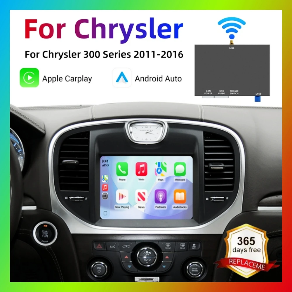 Wireless CarPlay Android Auto Retrofit Kit Decoder Box For Chrysler 300 Series 2011 2012 2013 2014 2015 2016