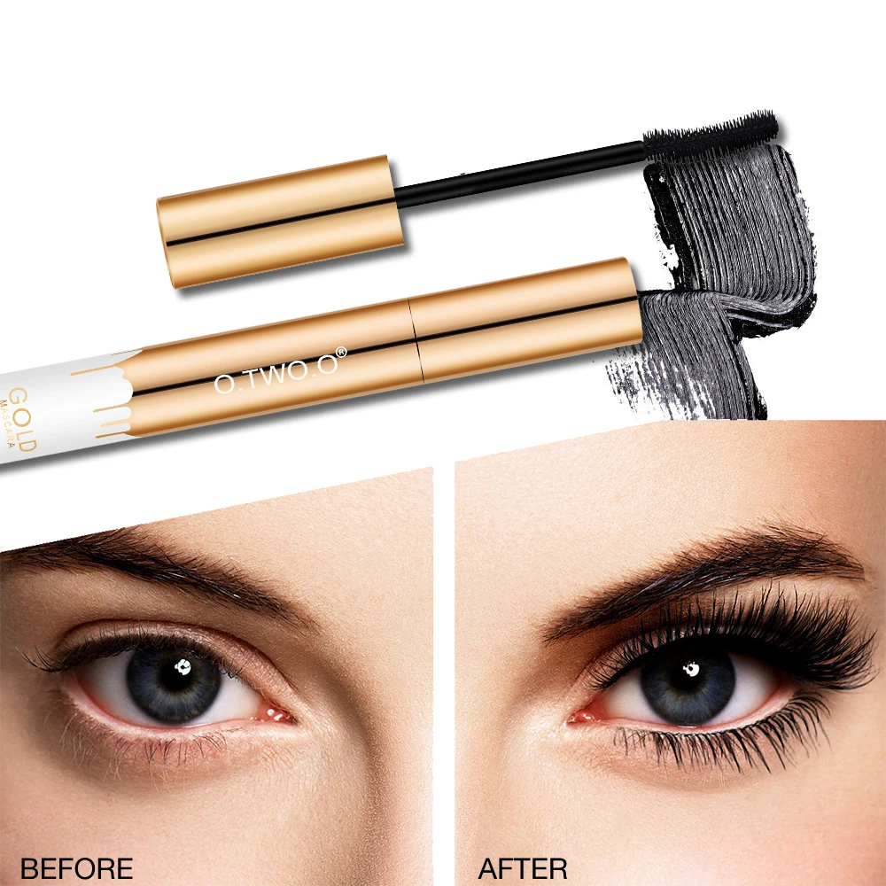 O.TWO.O Mascara Wenkbrauwpotlood Make-Up Set Waterdicht Langdurige Black Mascara Ultra Skinny Brow Potlood 2 Stuks Cosmetica volledige Set