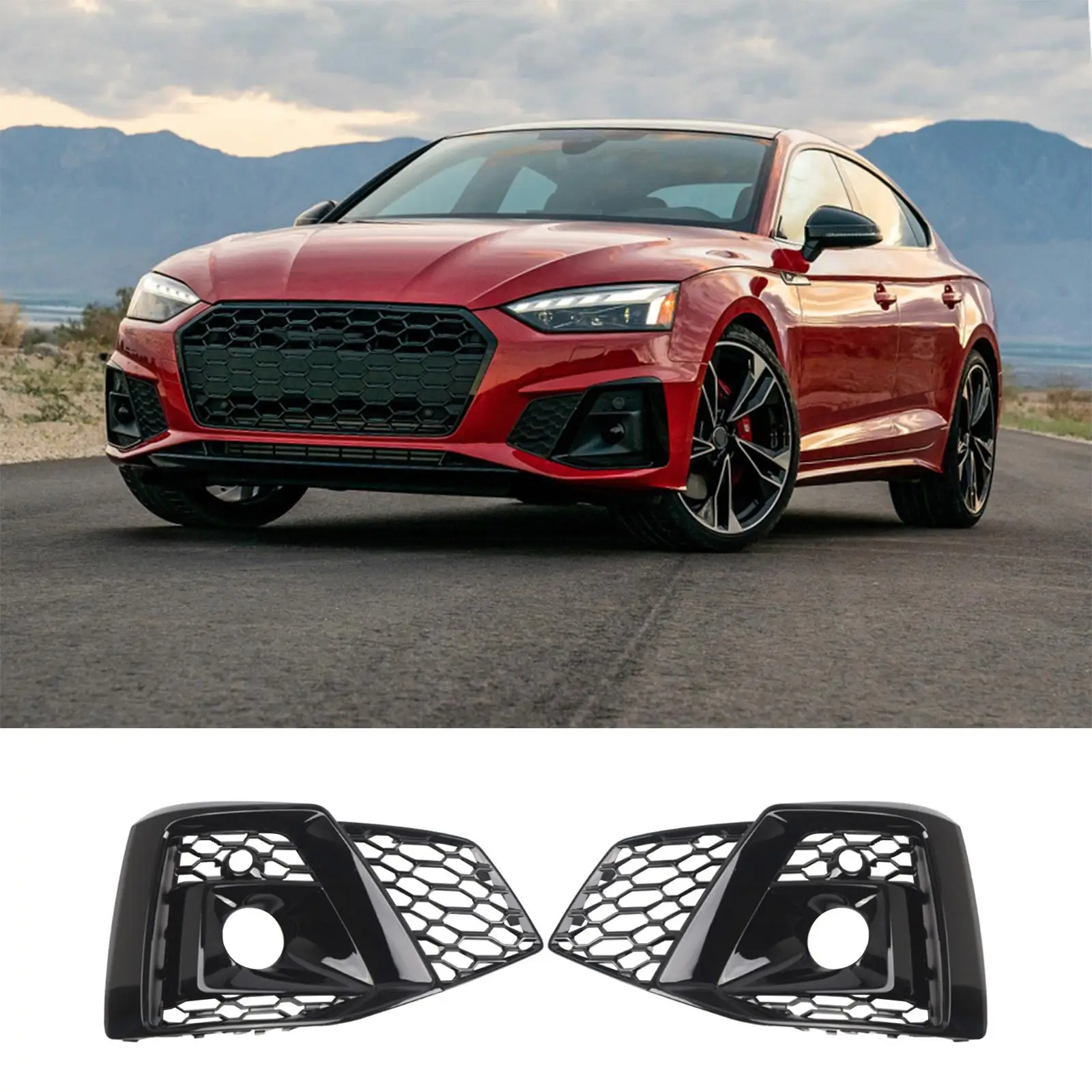 

LH Rh Side Fog Light Covers Repair Part Black Trim Auto Supplies Sleek Lightweight 8W6807681T for Audi 2020 to 2022