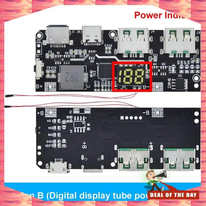 Levering 24 uur QC4.0 QC3.0 LED Dual USB 5V 4.5A 22.5W Micro/Type-C USB Mobiele Power Bank 18650 Oplaadmodule Temperatuur Pro