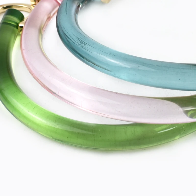 1/2/4Pcs U-shaped Acrylic Transparent Bag Handle Plastic Purse Frame Kiss Clasp Women Handbag Woven-bag Replace Bags Accessories