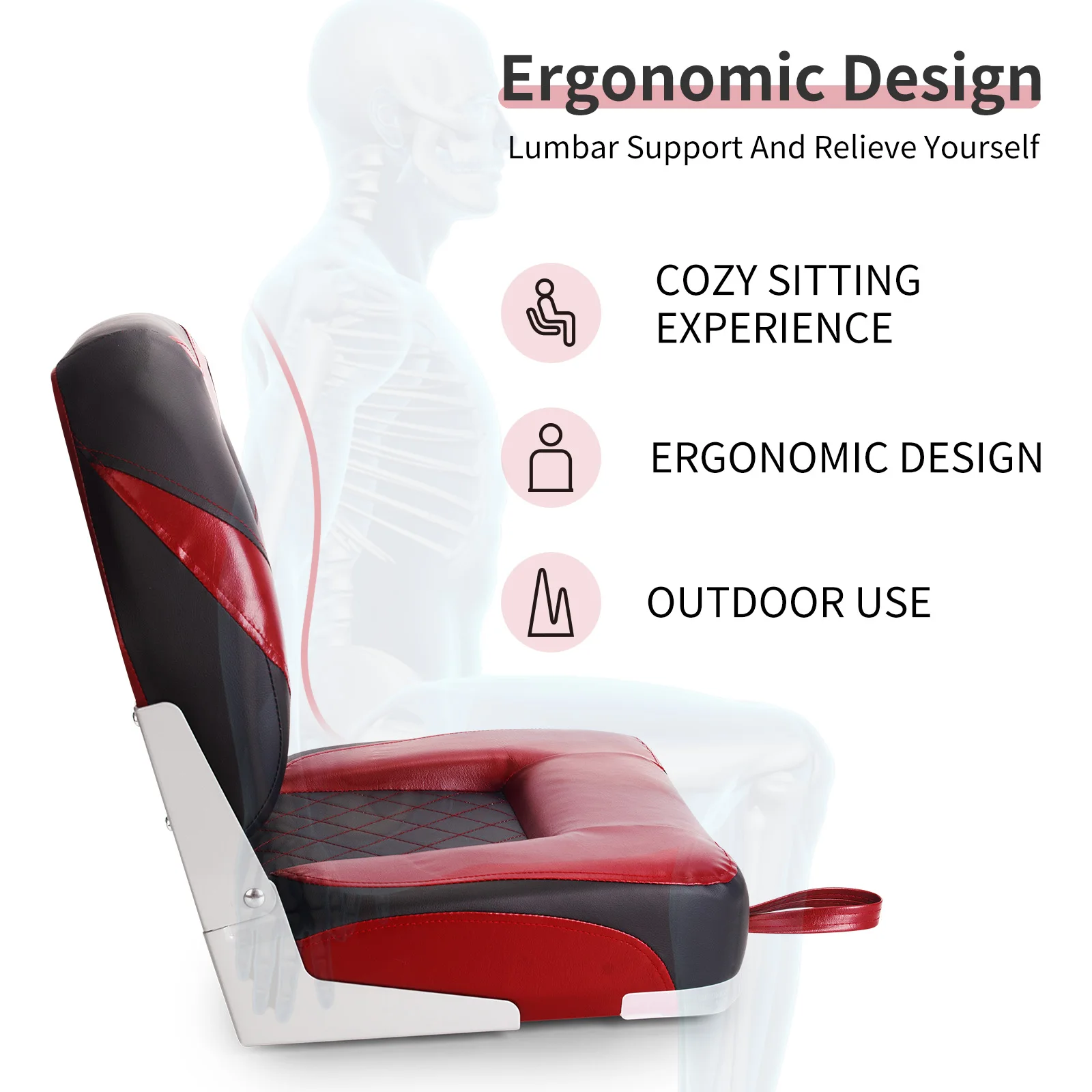 STLLF AOTTLATD Folding Boat Seats Marine High Back Jet Boat Wholesale Customized Deluxe Boat Chair