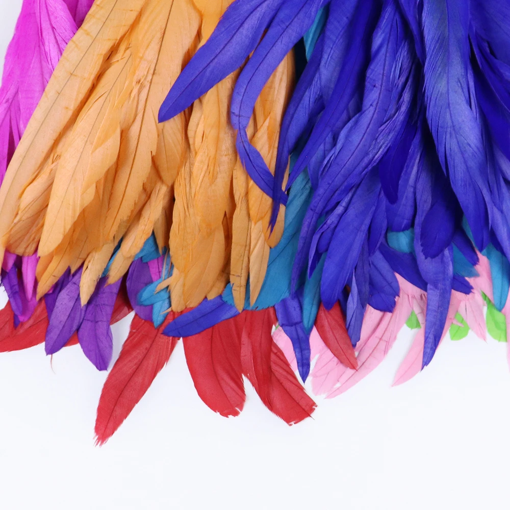 Multicolor Rooster Cock Tail Feathers 25-30CM Natural Pheasant plume for Costume Party Clothing Sewing Accessory Headdress Decor