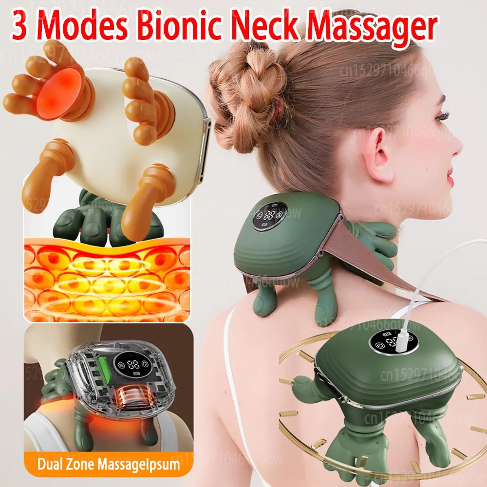 

Электрический бионический массажер шиацу для плеч и шеи, трапециевидная релаксация, домашний массажер для шейного отдела позвоночника, ремни, разминающий массаж, шаль