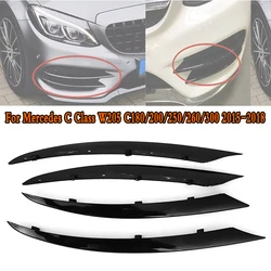 4PCS Front Fog Lamp Grill Grille Covers Stickers For Mercedes Benz C Class W205 C180/200/250/260/300 2015-2018 Cars Accessories