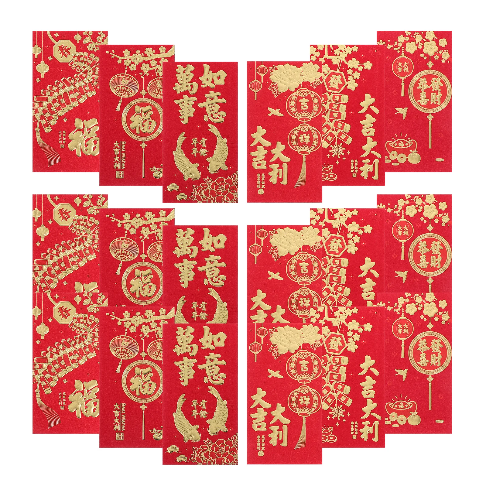 

3D Red Lunar New Year Hong Bao Spring Festival Decorations Reusable Material Ideal Present Money Envelopes Coin naments Chinese