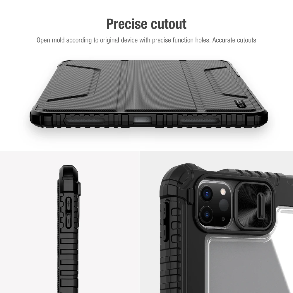 

Для iPad Pro 11 Pro 12.9 2022 2021 2020 Pro 10.9 2020 Air 11 13 2024 Air 5 4 Nillkin Бампер Откидной кожаный чехол Защитный чехол