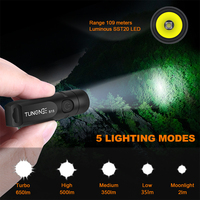 TUNENGE Mini Porable LED Keychain Flashlight USB Rechargeable Pocket Light Waterproof Emergency Outdoor Camping Fishing Lighting