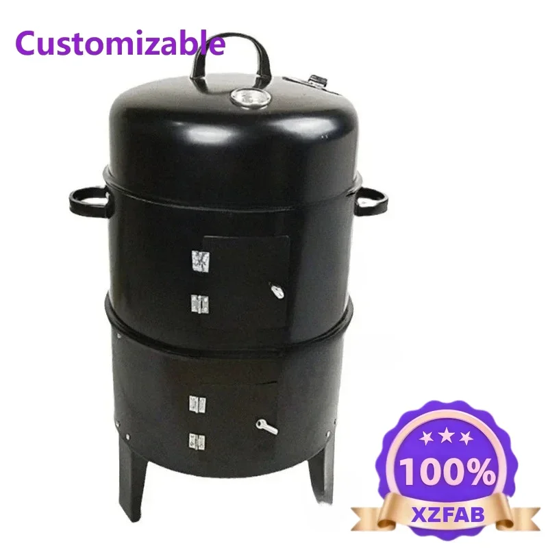 Factory Direct 2026 3 in 1 Multi Functional Smoking Stove Outdoor Home Barbecue Grill Barbecue Grill Wood Stove Stew Stove Oven