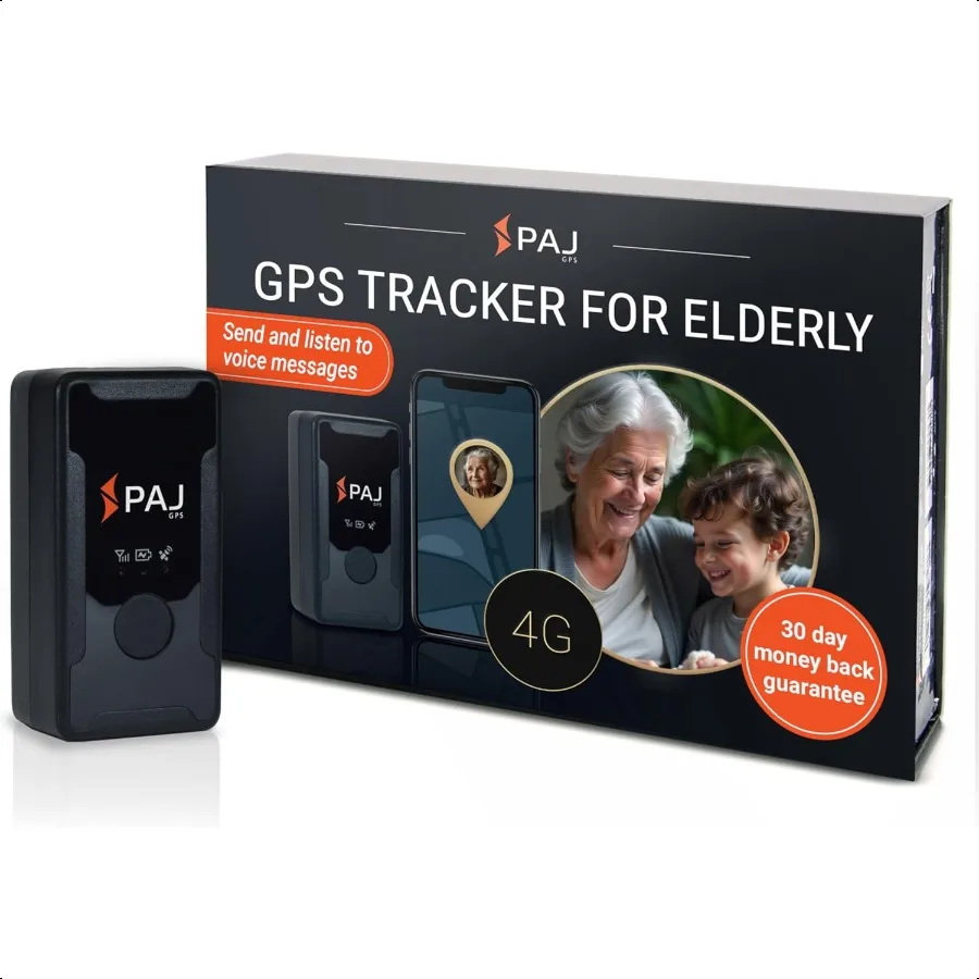 

PAJ GPS Easy Finder 4G GPS Tracker for Seniors Elderly Loved Ones RealTime Location Tracker Device SOS Emergency Button Voice M