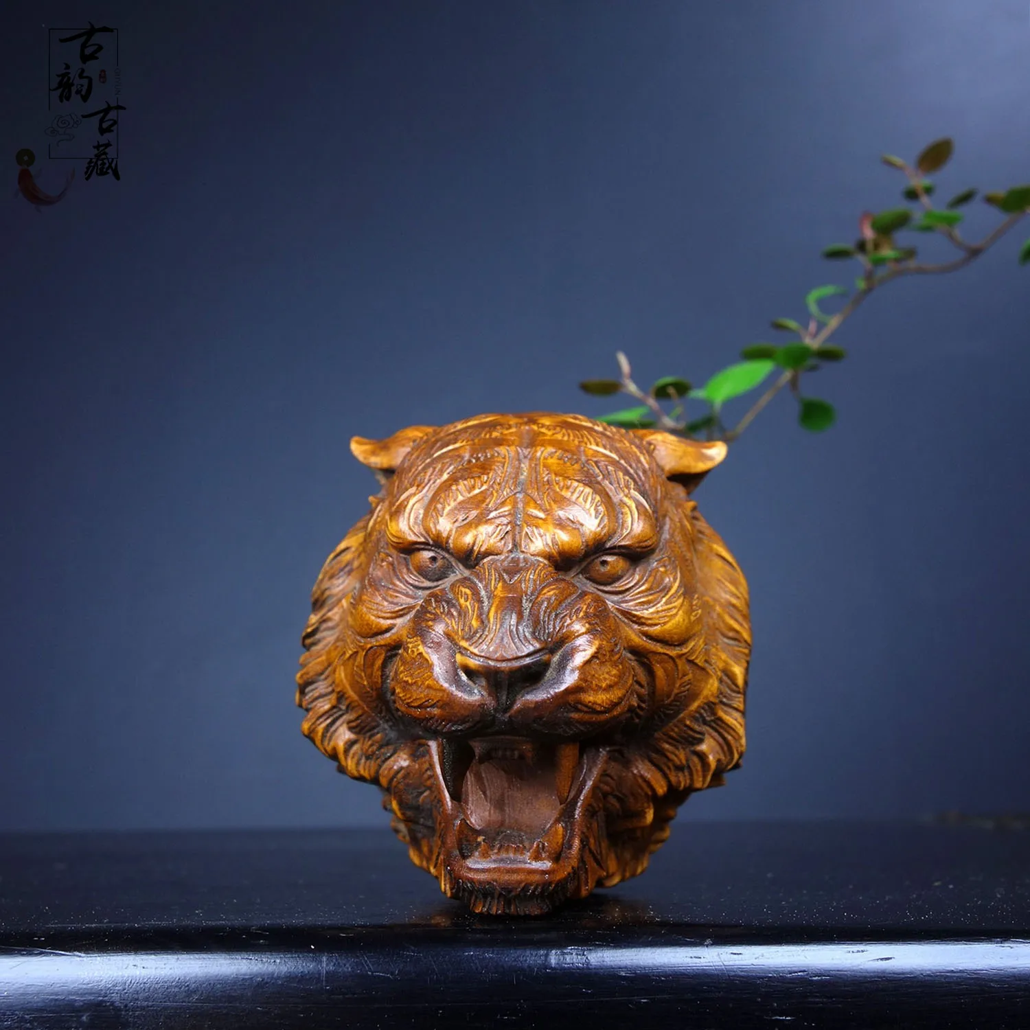 

Old Ming dynasty boxwood tiger woodworking carving pure hand collection decorations Statue,Free shipping