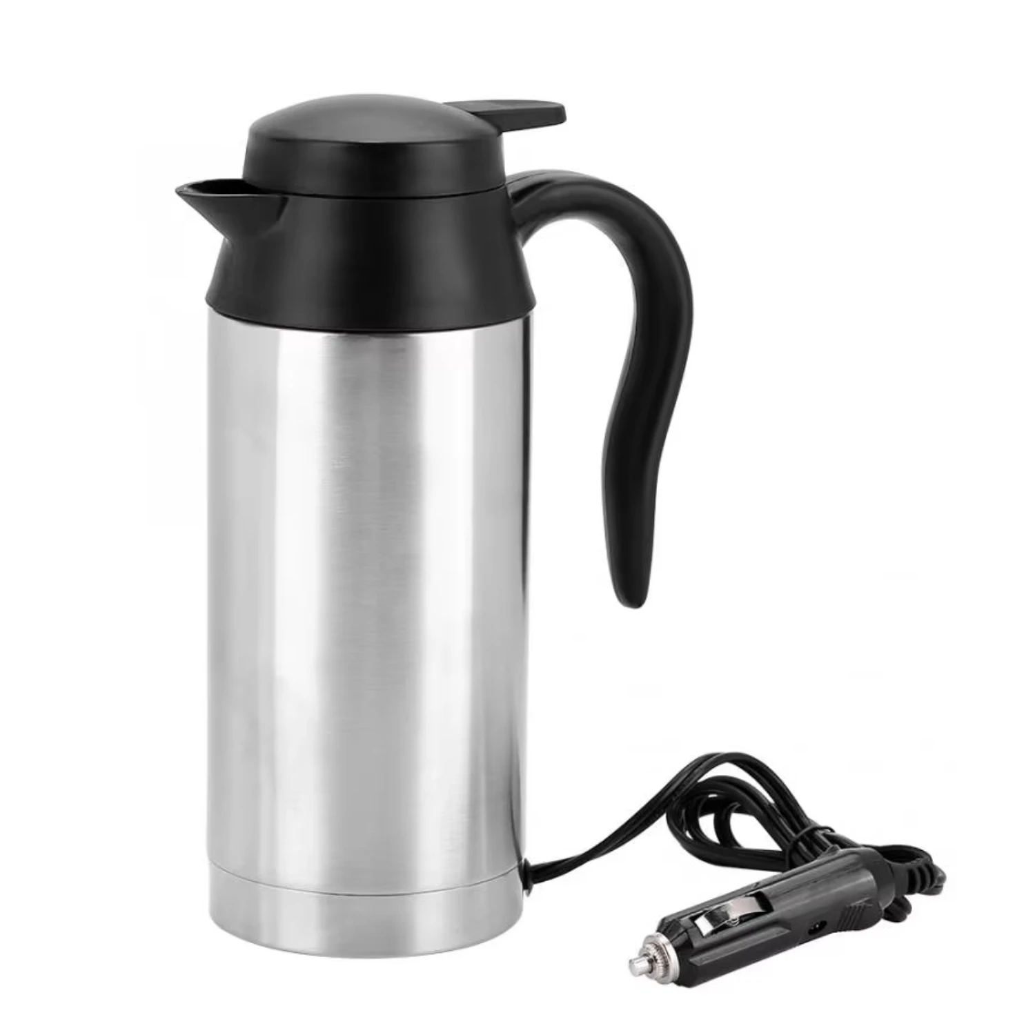 750ML 12V/24V Heating Cup Kettle Stainless Steel Water Heater Bottle - Travel Car Truck Tea Coffee Drinking