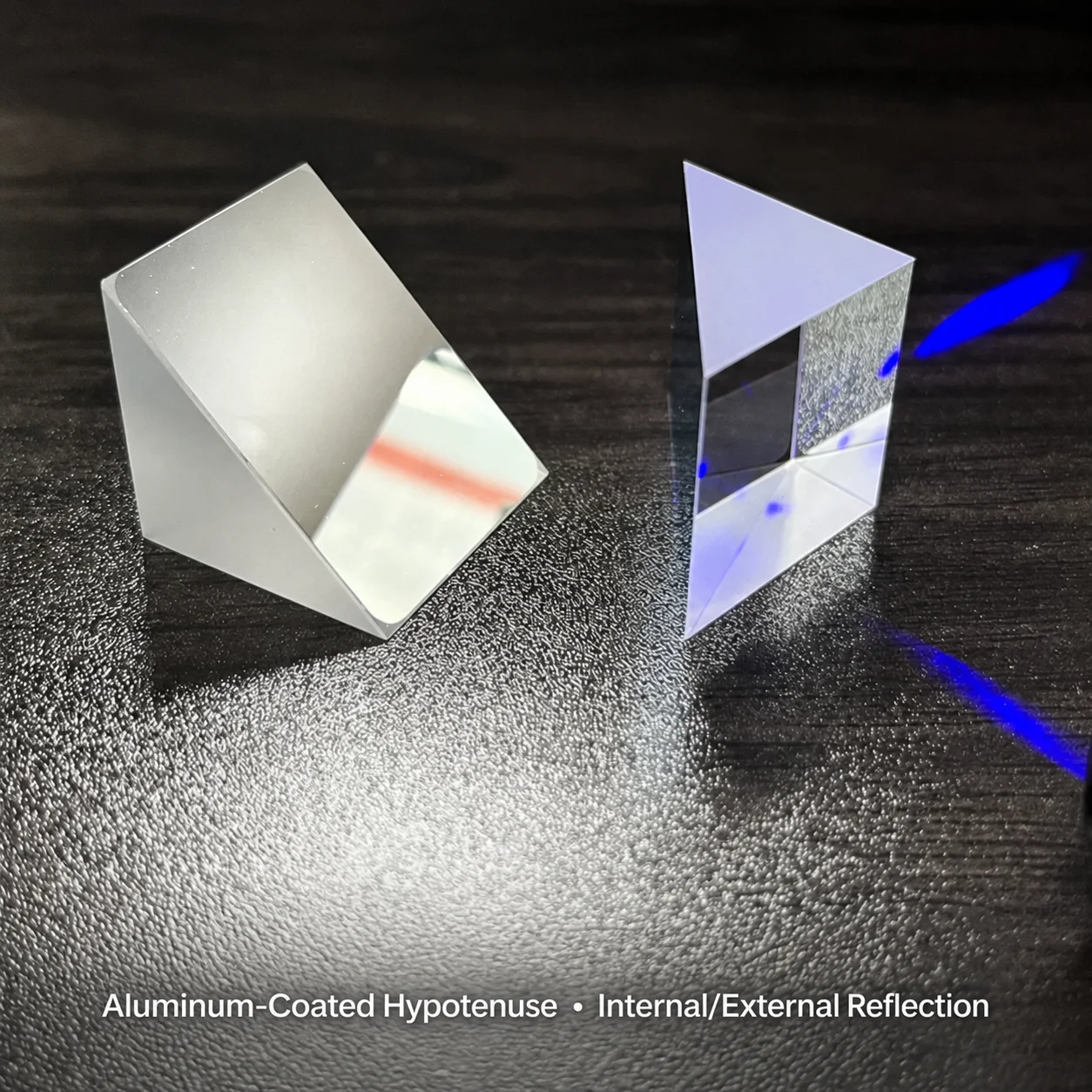 K9 Optical Right Angle Prism with Aluminum Coated Hypotenuse Isosceles Glass Reflector for Imaging and Precision Optical Systems