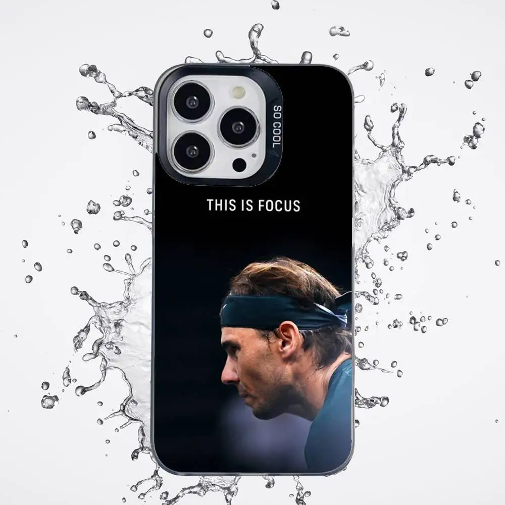 حافظة هاتف تنس سوبر ستار R-Rafael N-Nadal لهاتف آيفون 17 16 15 14 13 12 11 Pro Max Plus غطاء خلفي فضي مقاوم للصدمات #6