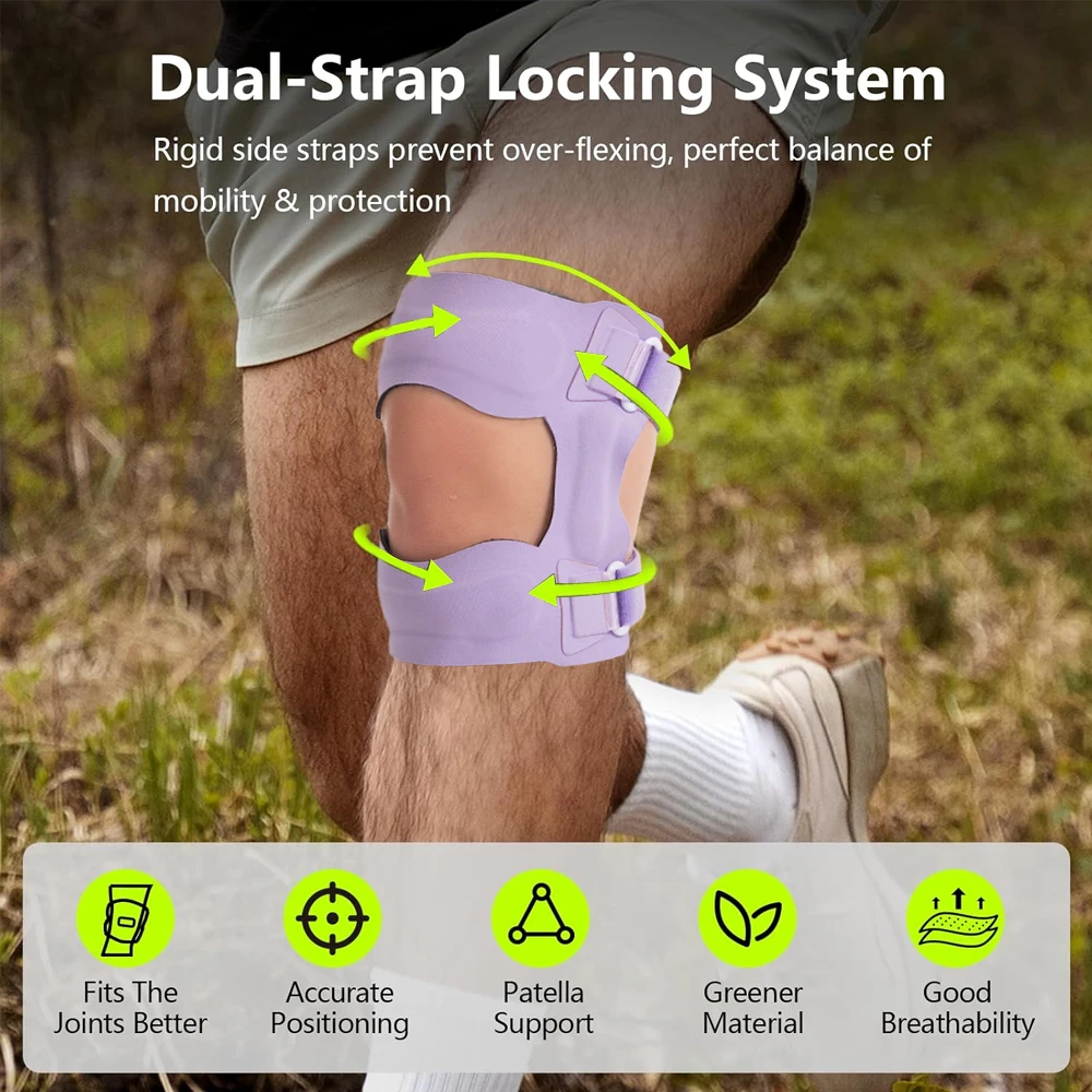 

Наколенник с боковыми стабилизаторами и гелевой подушечкой — поддерживающий ремень для сухожилий надколенника для разрыва мениска, боли при артрите — для женщин и мужчин