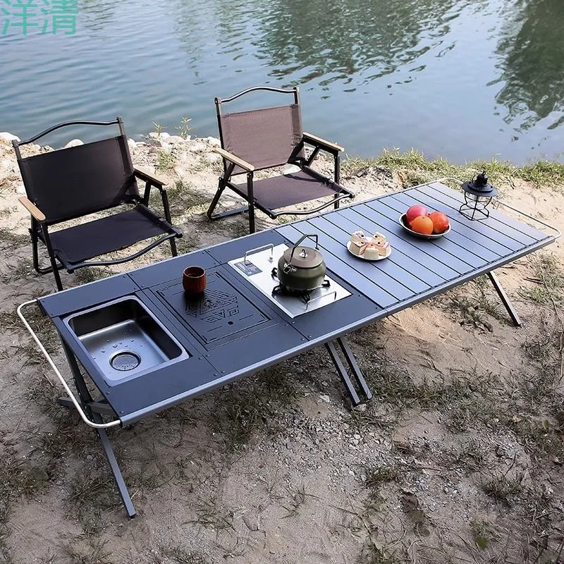 Outdoor camping foldable igt table Chicken rolls table travel barbecue aluminum alloy ultra lightweight portable field