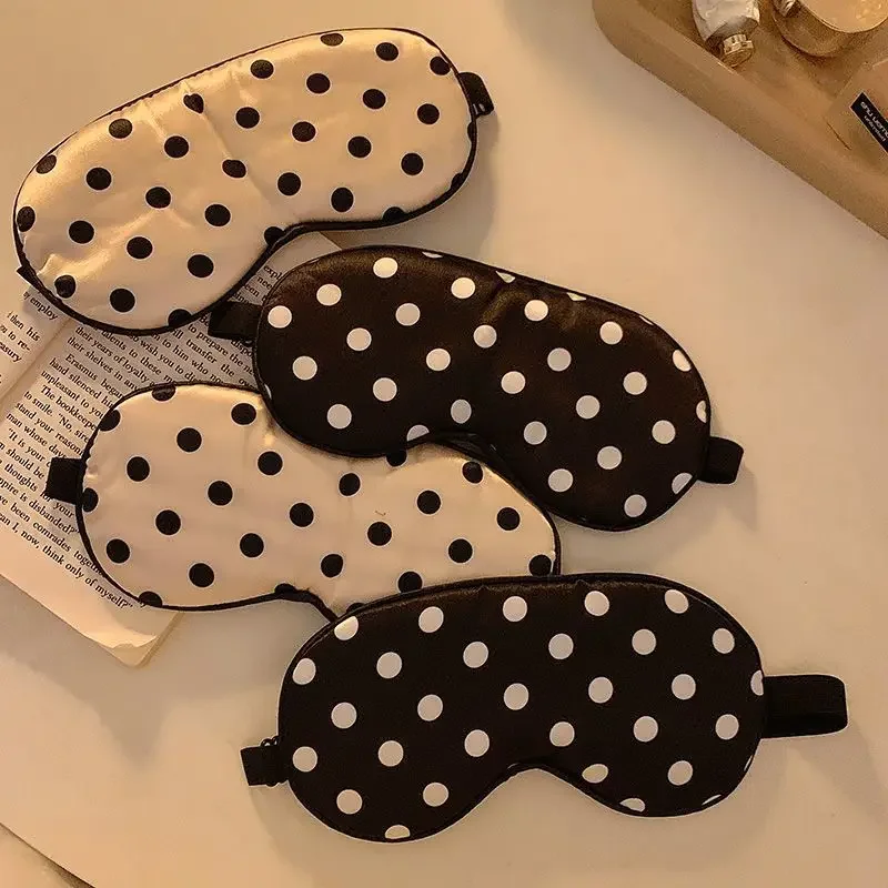 1PC New Polka Dot Adjustable Strap Sleep Eye Mask, Light Blocking, Breathable Eye Cover for Travel & Lunch Break Rest