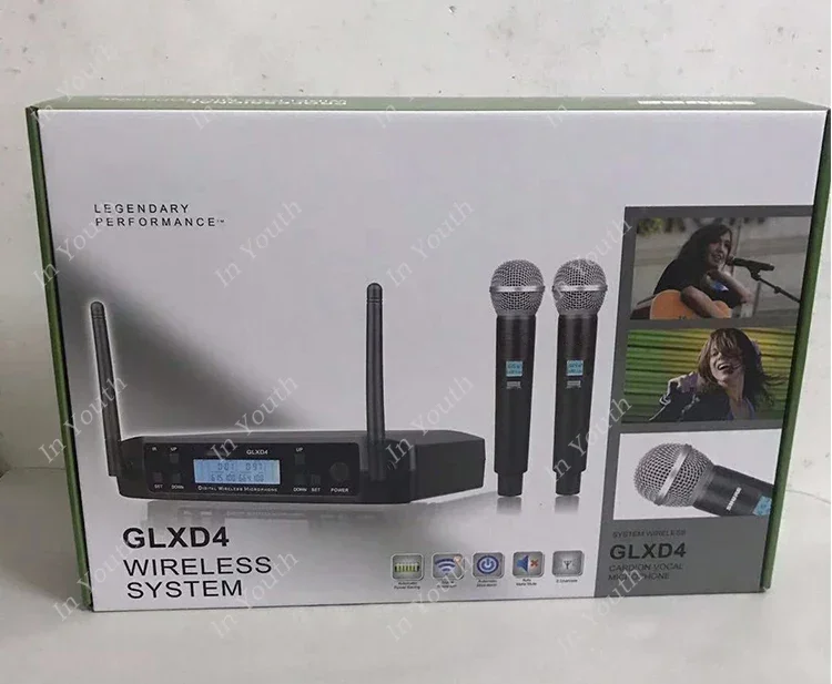 GLXD4 Channel Wireless Microphone System for Karaoke GLXD4 BETASM Beta87 beta58 for karaoke DJ