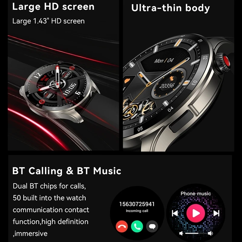 GTR 4 ساعة ذكية للرجال بلوتوث دعوة مراقبة نسبة الأكسجين في الدم الرياضة جهاز تعقب للياقة البدنية Smartwatch E26 لشاومي هواوي 2025 جديد