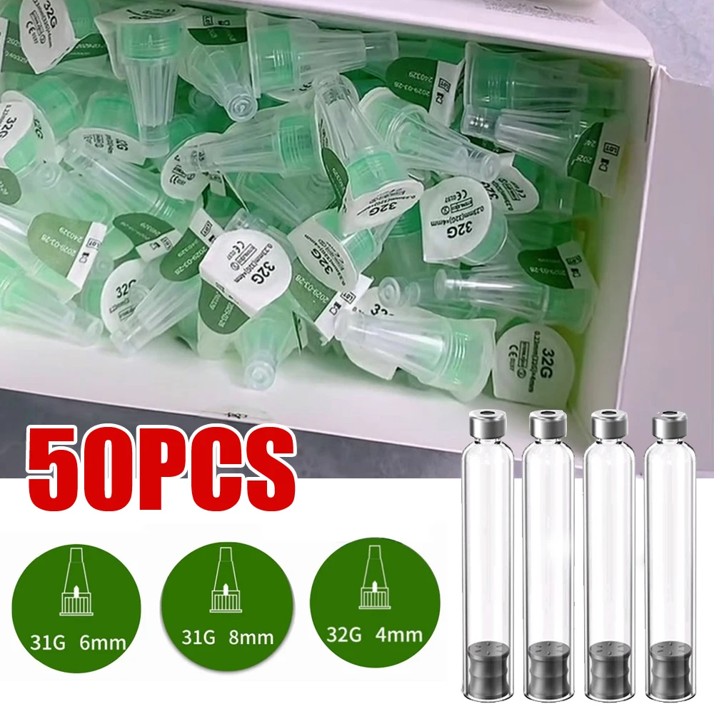 

50PCS 4/6/8mm 32G/31G1Magic Pen Insulin Cartridges Pen Tip for Lilly Insulin Injection Pen Medical Cosmetology Cassette Bottle