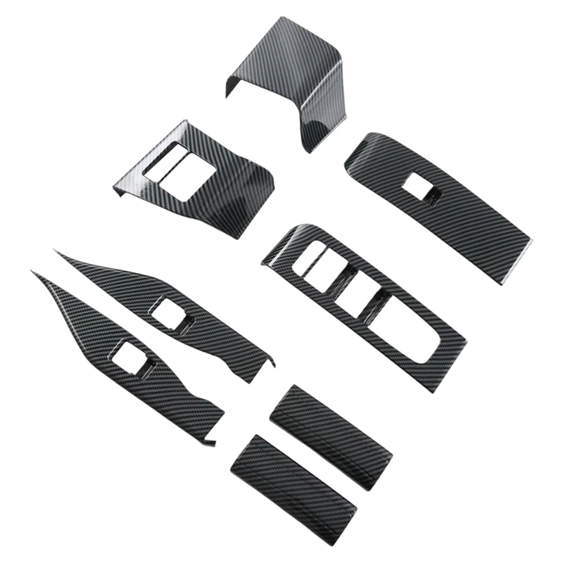 

Car Door Armrest Window Lift Switch Button Panel Cover For Toyota Alphard Vellfire 2024 RHD Accessories Carbon Fiber