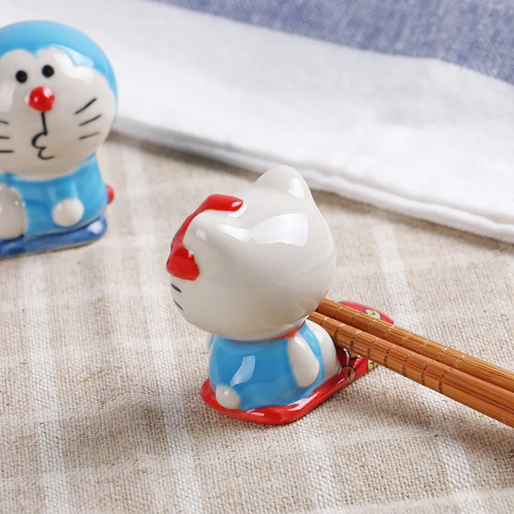 Anime Hello Kitty Chopstick Rest Ceramic Ornaments Home Accessory Cartoon Kawaii Kt Cat Model Toy Doll Rest Bracket Tableware