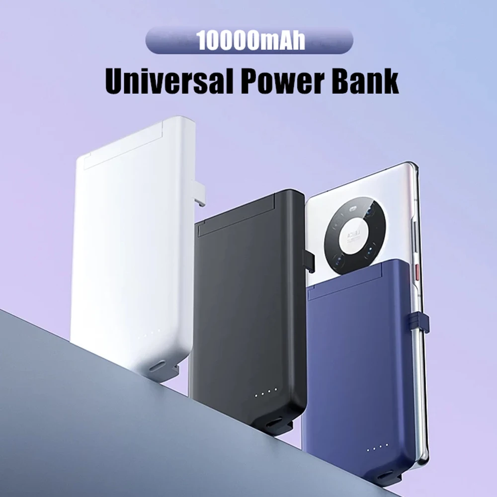 Cover universale per Power Bank da 10000 mAh per Xiaomi Samsung VIVO OPPO OnePlus Huawei Moto Google Custodie per batterie Caricatore con spina di