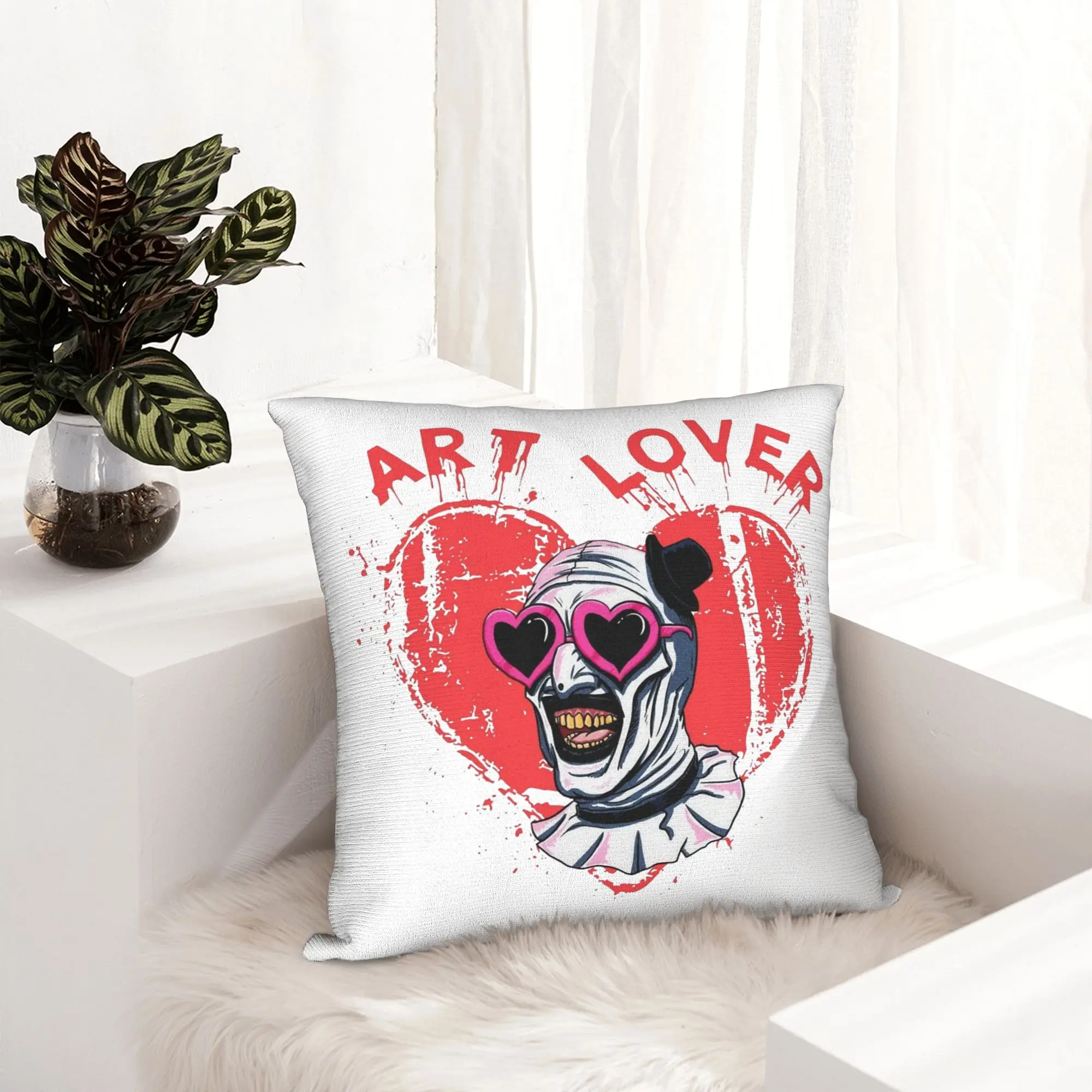 Terrifiers Art The Clown Pillowcase Soft Cushion Cover Decorative Halloween Throw Pillow Case Cover Home Zipper