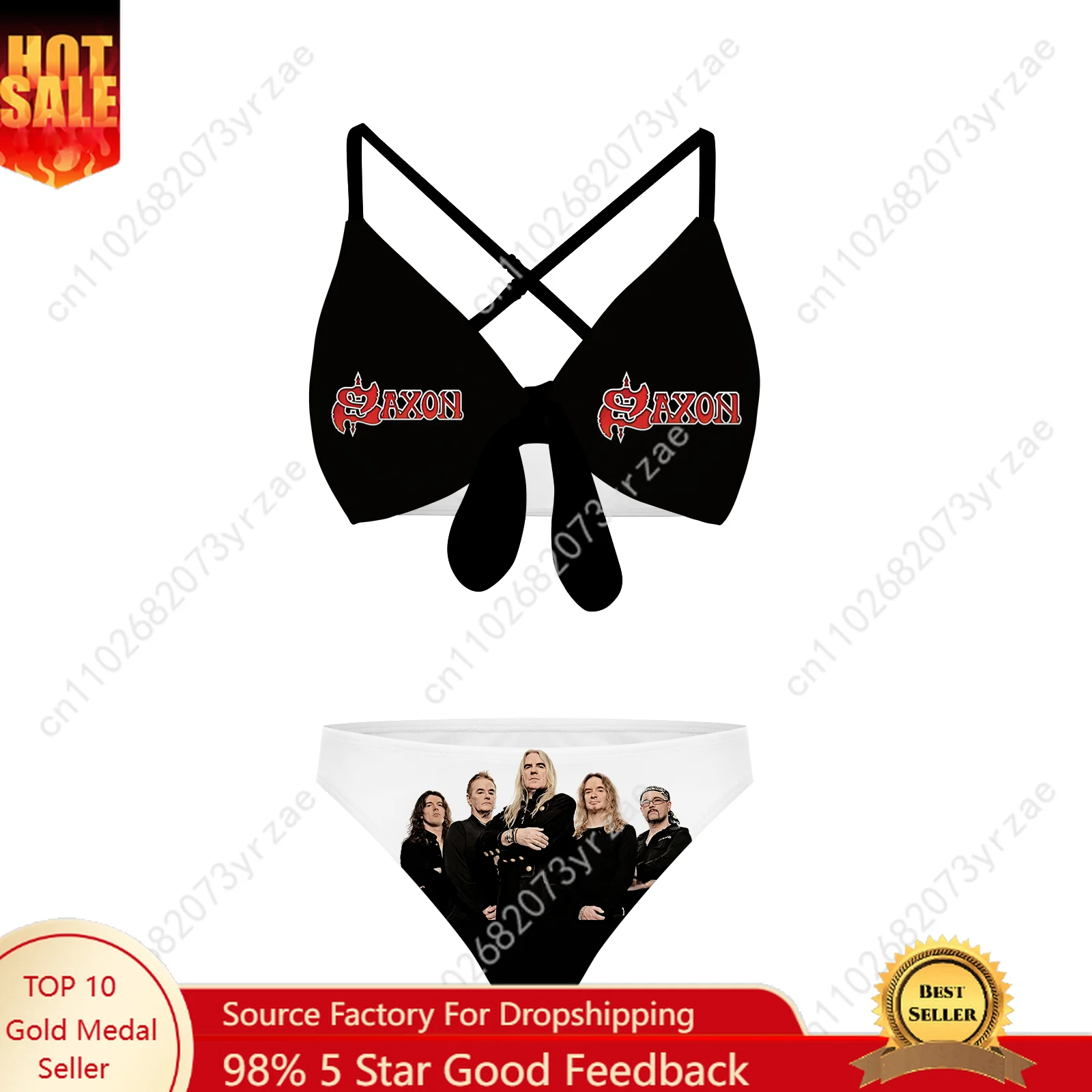 Saxon Band Bathing Suits Cross Strap Suspenders Swimsuits Womens Personalized Bikini Pool Party Swimwear Custom Made Beachwear