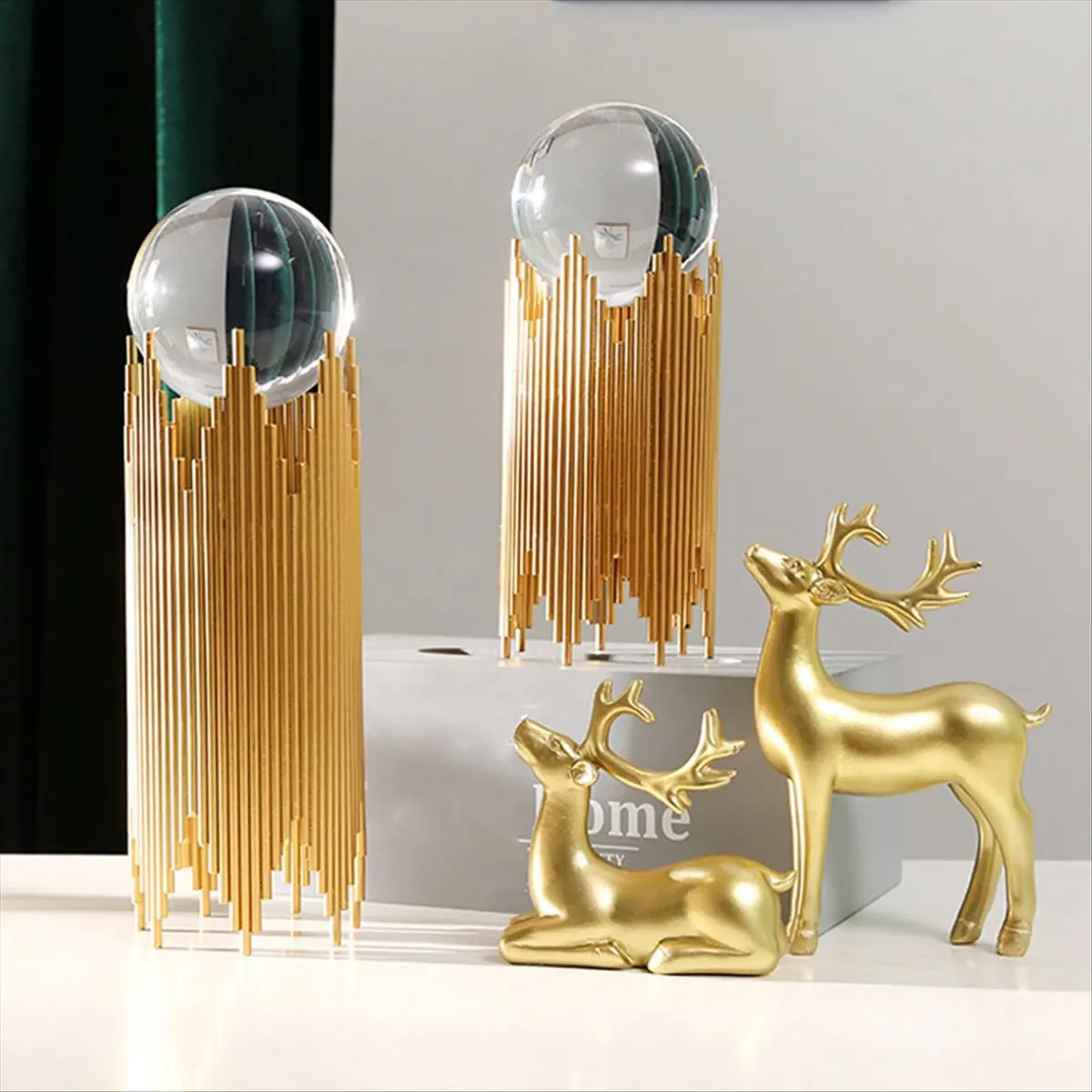 

Home Decoration Living Room Item Ornament for House Lighted Glass Wine Crystal Book Center Table Modern Tv Cabinet A