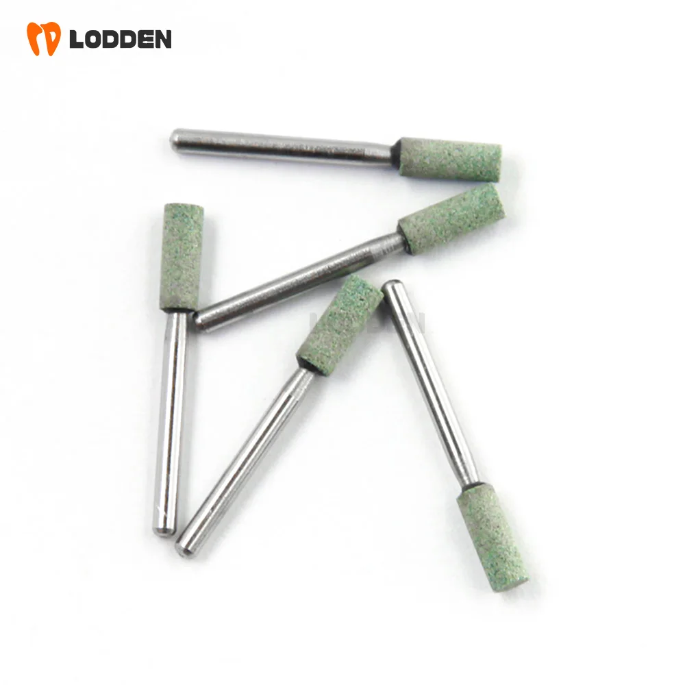 LODDEN 5pcs Low-speed Green Stones Dental Polishing Burs Precious Metal  Cone/Flame Drills RA for Grinding Ceramics Tools